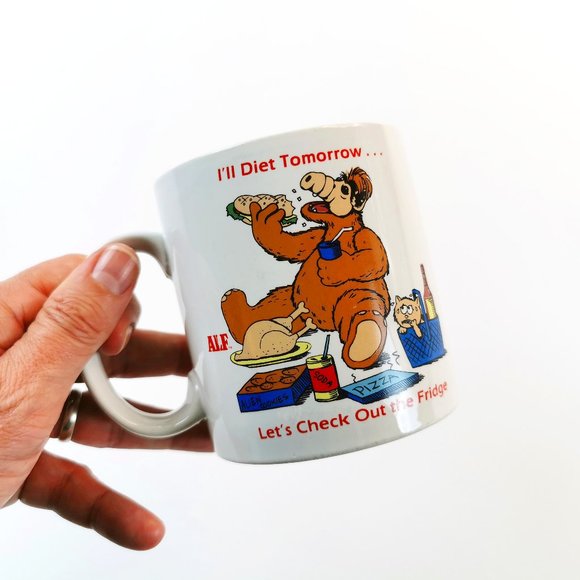Alf Coffee Mug Funny Diet 1980s TV Show Character Russ Berrie Made in Korea - Picture 7 of 11